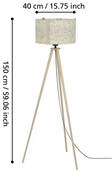 Eglo 390326 - Állólámpa HONTONGAS 1xE27/25W/230V bézs