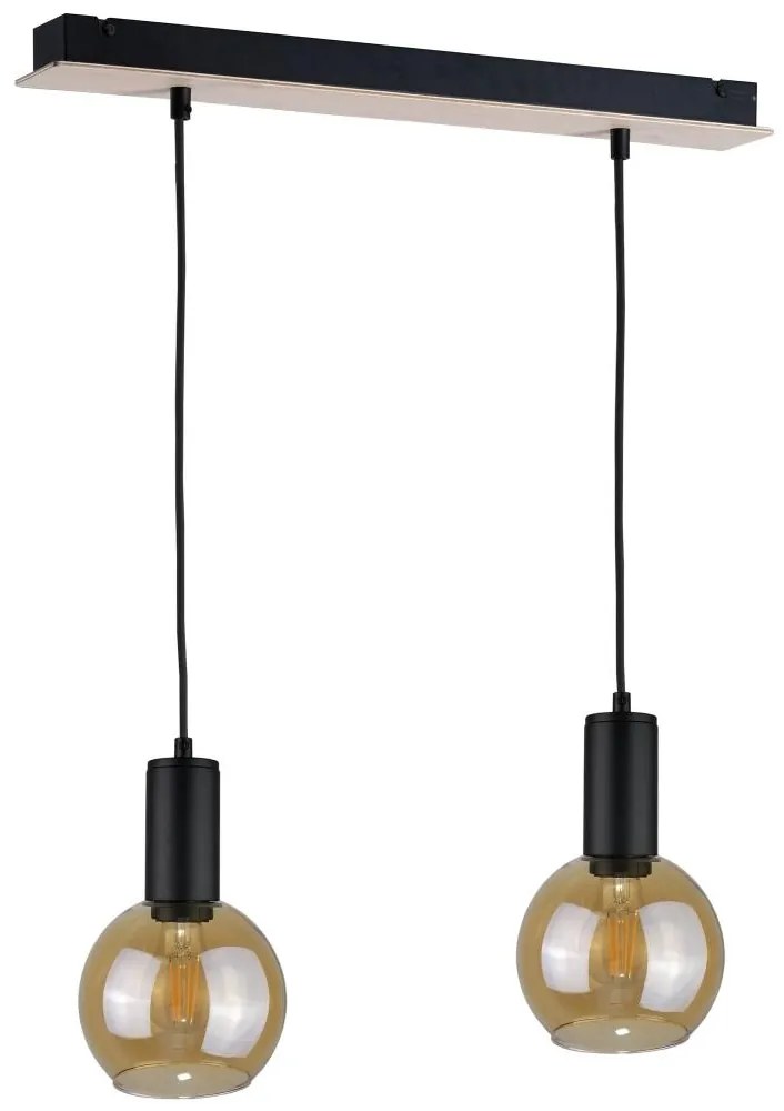 Csillár zsinóron JANTAR WOOD 2xE27/60W/230V