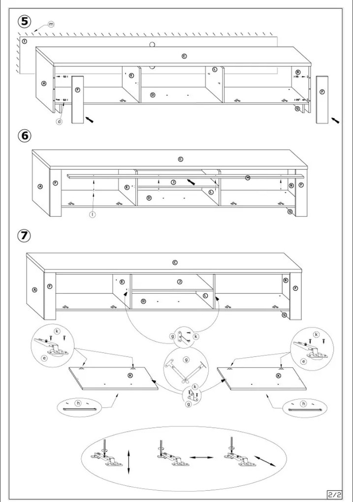 Comodă TV Helix în finisaj Negru / Negru Lucios. 160 cm.