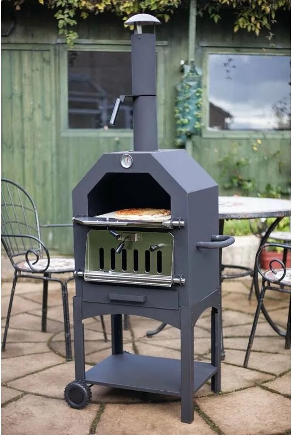 Italia multifunkciós kerti grill, füstölő, pizza sütő