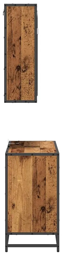 Fürdőszoba bútor szett 2 pcs Régi fa 65 x 33 x 60 cm Faanyag