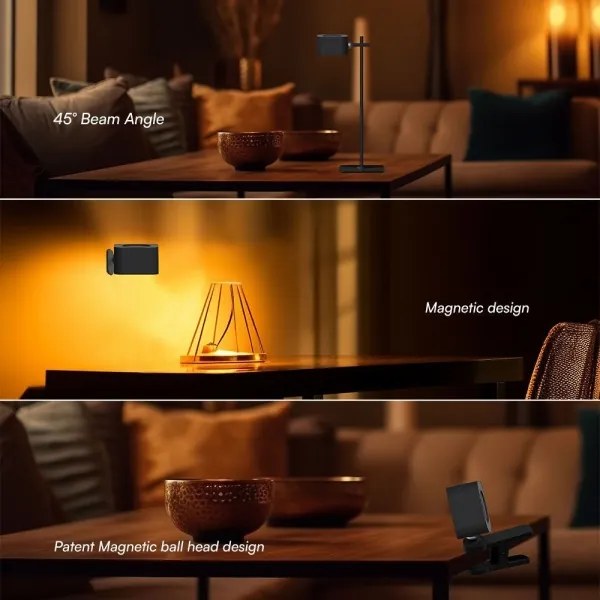 LED Dimmelhető mágneses asztali lámpa 4in1 LED/3W/5V 3000-6000K 1800 mAh fekete