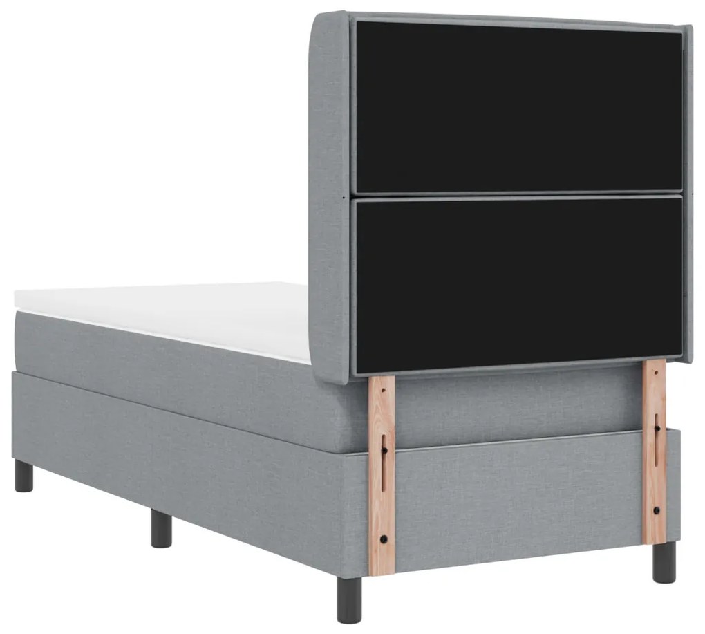 Boxspring Ágy Mattal & LED Fény Szürke 90x190 cm Szövet