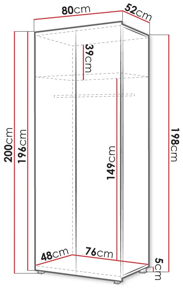 Ruhásszekrény Brolani BR09 (arany tölgy) . 1105765