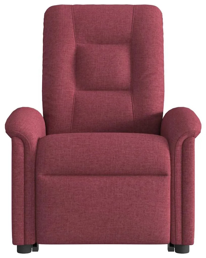 Bordó szövet dönthető elektromos álló masszázsfotel