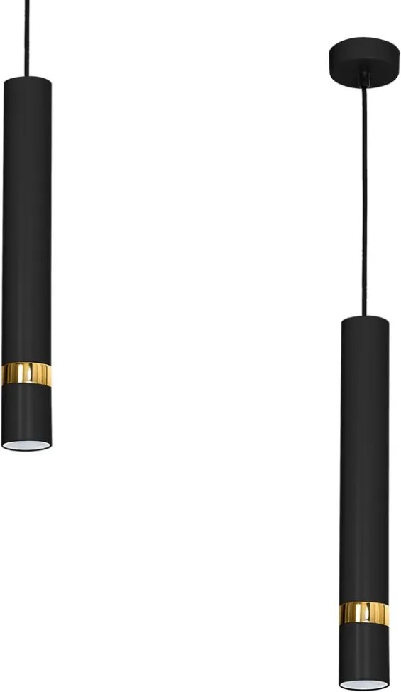 MILAGRO MLP6079 JOKER Hengeres Függesztett Lámpa Fekete, Arany GU10 IP20