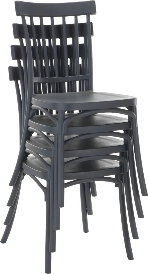 Rakásolható szék, sötétszürke, SAZEN NEW