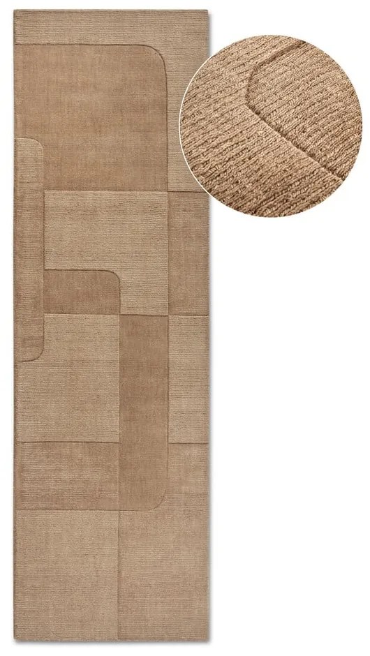 Bézs kézi szövésű gyapjú futószőnyeg 80x250 cm Charlotte – Villeroy&amp;Boch