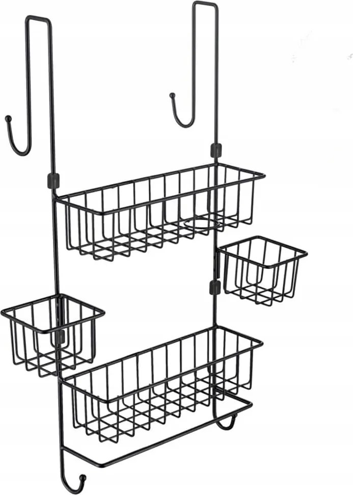 Zuhanypolc Zuhany rendszerező Rozsdamentes Fekete