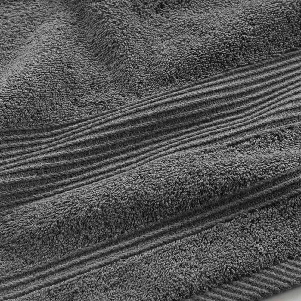 Sötétszürke frottír pamut fürdőlepedő 90x150 cm Tendresse – douceur d'intérieur