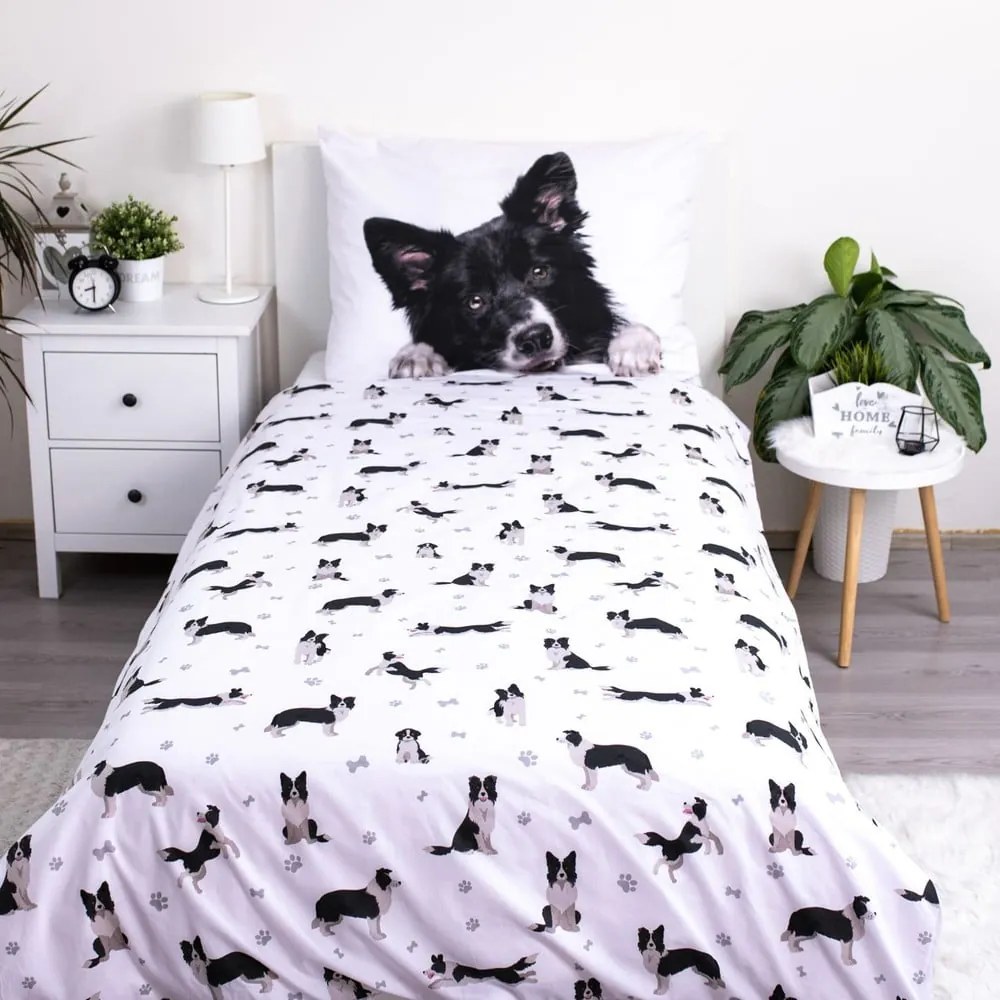 Egyszemélyes pamut gyerek ágyneműhuzat 140x200 cm Border Collie – Jerry Fabrics