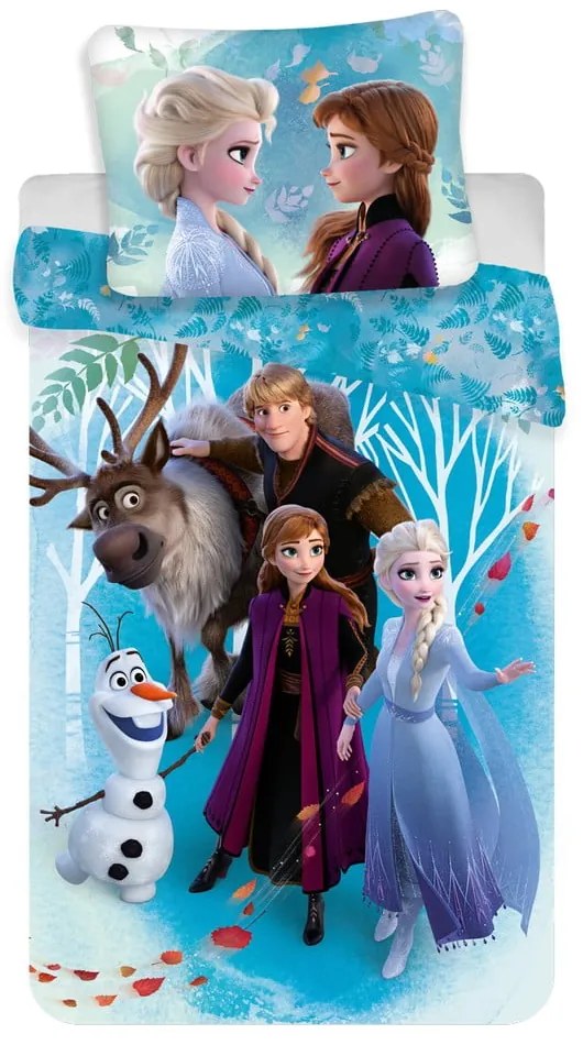 Egyszemélyes pamut gyerek ágyneműhuzat 140x200 cm Frozen – Jerry Fabrics