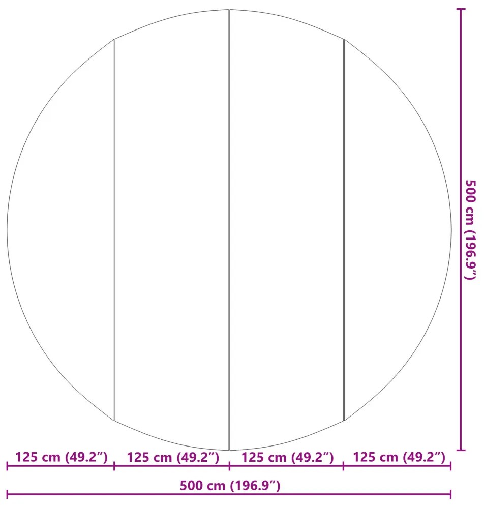 Kerek Medencefedő Fekete Műanyag Ø 500 cm Medencefedő Kerek