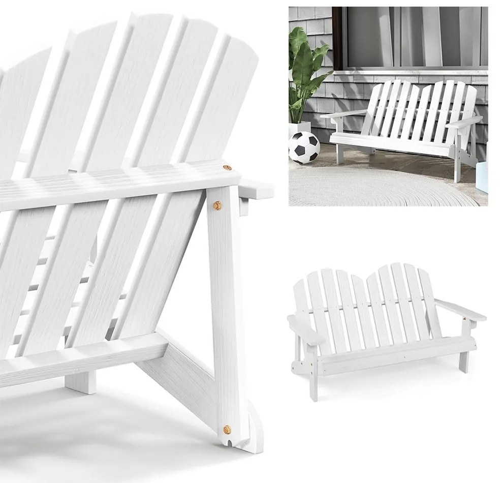 2 személyes adirondack szék gyerekeknek, fehér