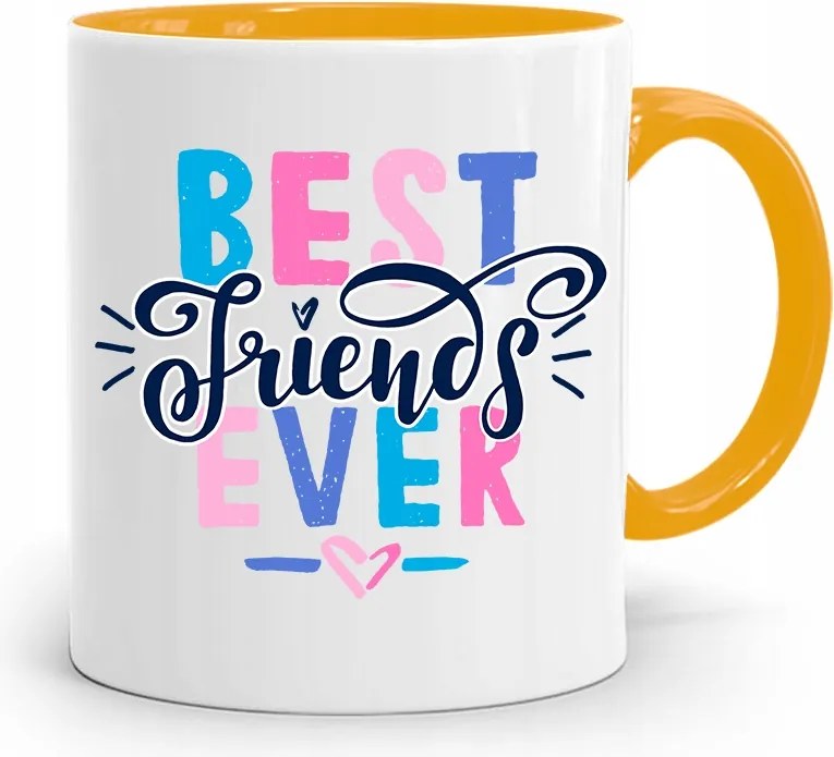 Sárga Bögre Barátnak Best Friends Ajándék fényképes nyomtatással