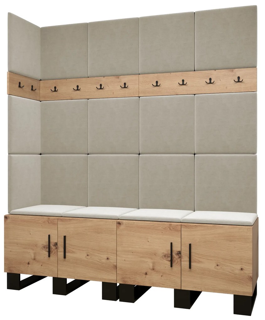 Előszobabútor Amanda 12 (artisan tölgy + bézs). 1085956