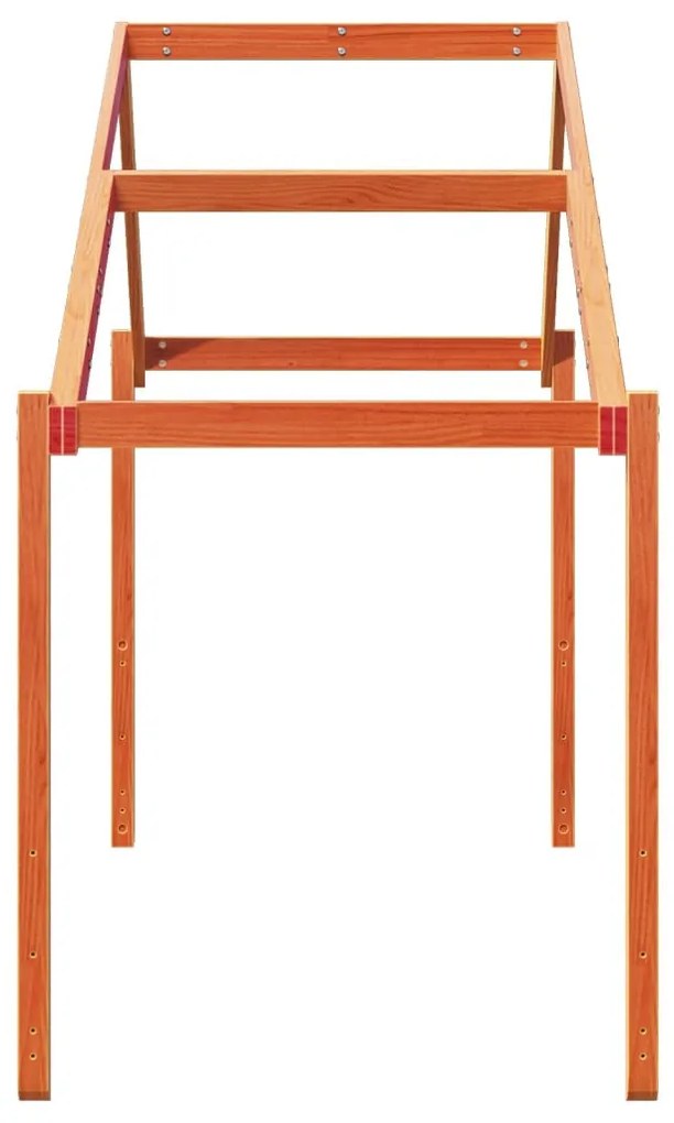 viaszbarna tömör fenyőfa gyerekágytető 213 x 85,5 x 144,5 cm