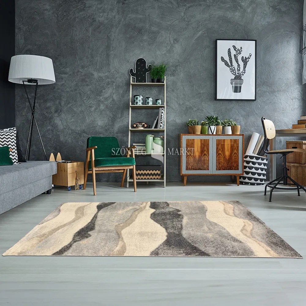 Flora 9047 modern mintájú szőnyeg (Beige) 80x250 cm