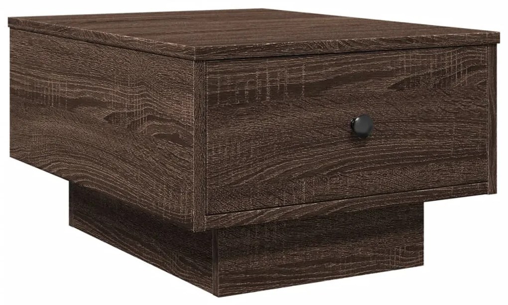 Barna tölgy színű szerelt fa dohányzóasztal 60 x 45 x 31 cm