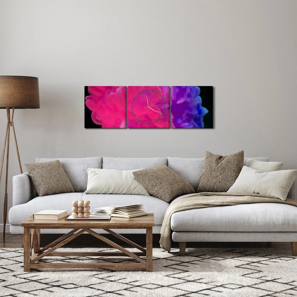 Színes füst képe (órával) (90x30 cm)