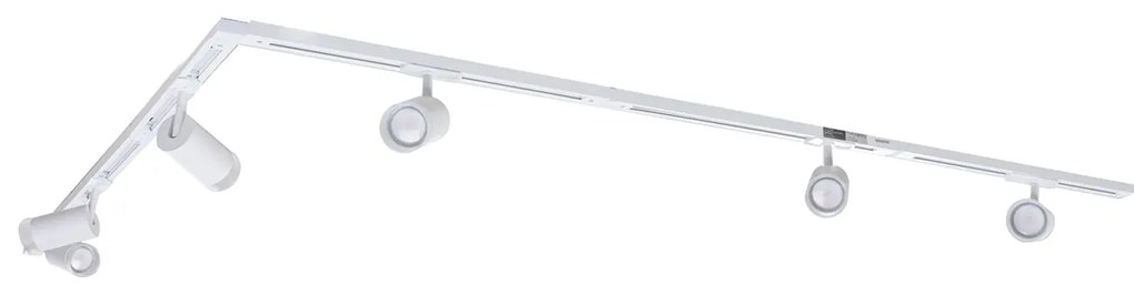 Modern sínrendszer 5 fehér spotlámpával, 1 fázisú - Iconic Jeana