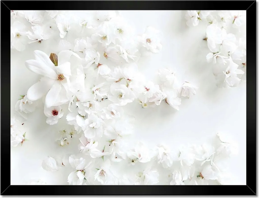 Poszterek keretben 40x30 Gyönyörű fehér virágok Virágok a vízen Wellness