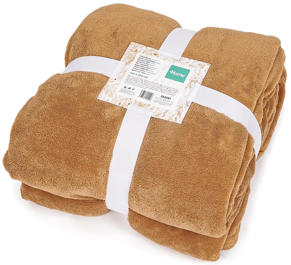 4Home gyapjú hatású pléd barna, 150 x 200 cm