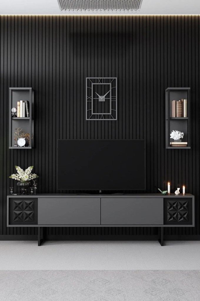 TV szekrény Black Line - Anthracite, Black