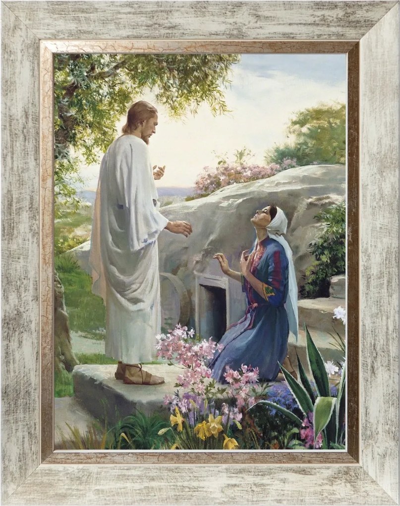 Jezus Maria Magdalena Szakrális Vászonkép Fehér Keretben 30X40