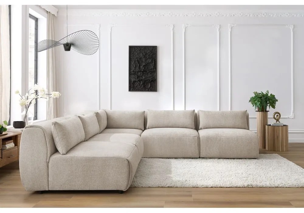 Bézs sarokkanapé (variálható) Jeanne – Bobochic Paris