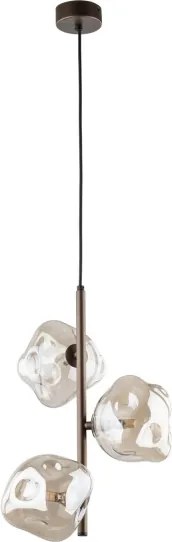 Brilagi - Zsinóros csillár VULCANO 3xG9/8W/230V barna/füstös bézs