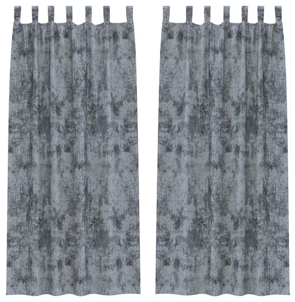 Vellúrfüggöny 2 db gombfüllel Ezüstszürke 225x140 cm