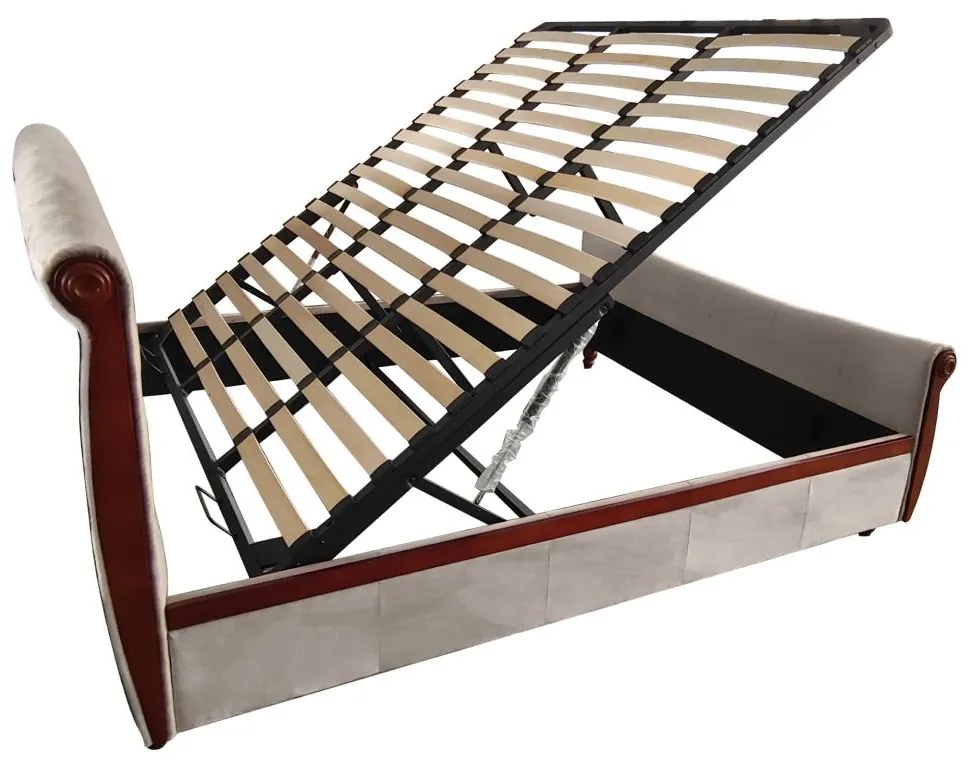 Franciaágy 180x200 cm Bretto (szürkésbarna taupe bársonyszövet). 1119489