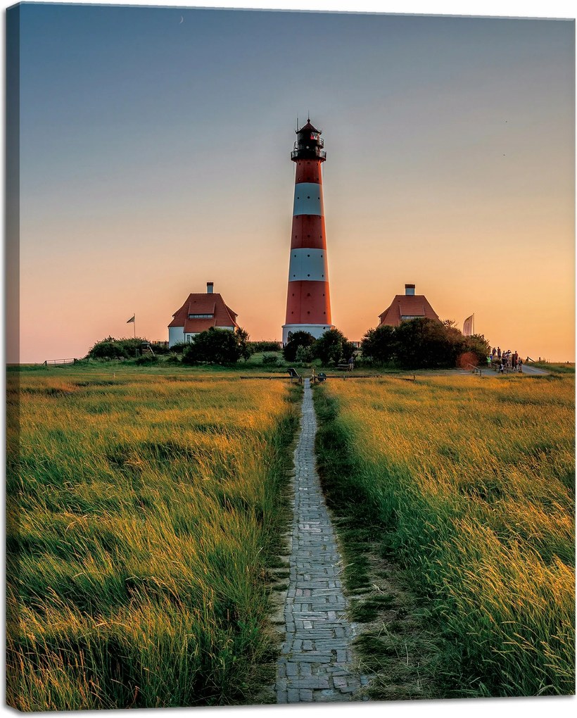 Vászonkép Város Lámpás Fehér-piros naplemente 40x50 cm