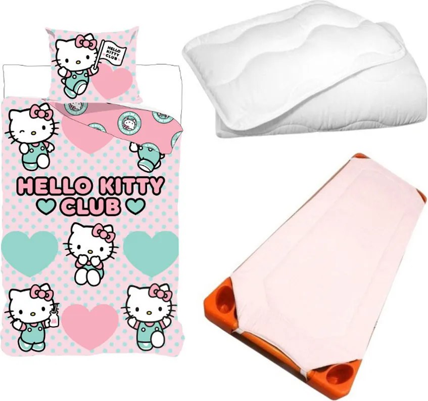 Hello Kitty Club gyerek, ovis ágyneműhuzat, derékalj és paplan/párna szett 100x135 cm 40x60 cm