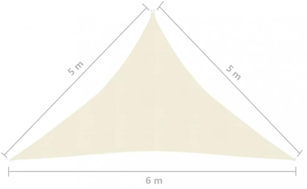 krémszínű HDPE napvitorla 160 g/m² 5 x 5 x 6 m