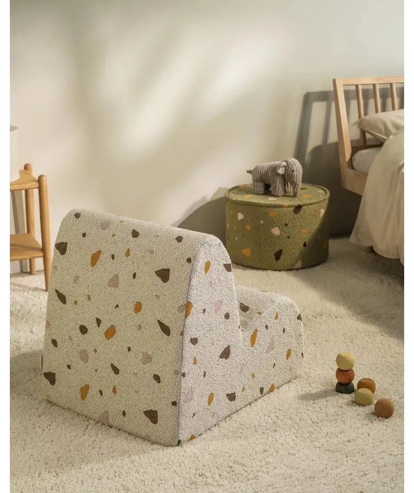Fehér buklé-zsenília gyerek fotel Terrazzo Cloud – Wigiwama