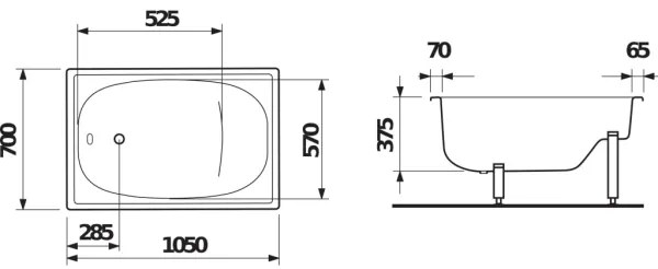 JIKA H2340000000001 - RIGA ülőkád 105x70 acél/fehér