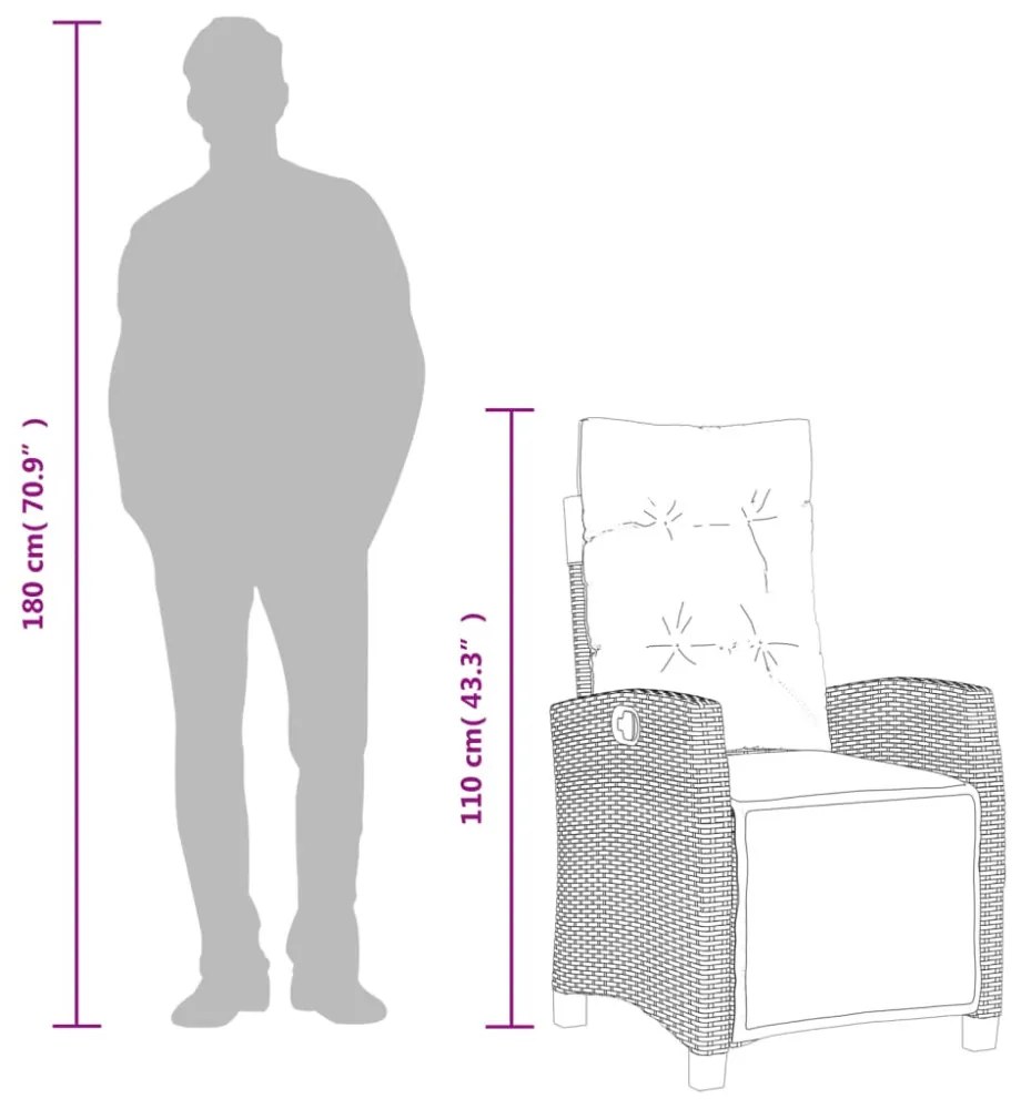 7-részes barna polyrattan kerti étkezőgarnitúra párnával