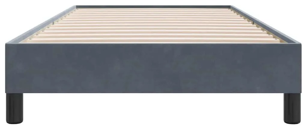 sötétszürke bársony ágykeret matrac nélkül 80x210 cm