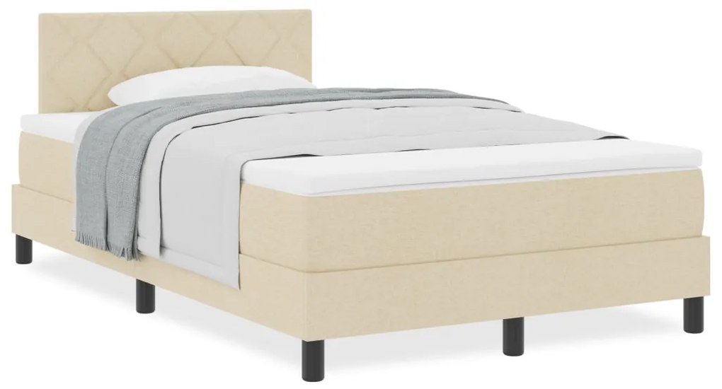 Box Spring Ágy Matraccal Krém 120x200 cm Szövet