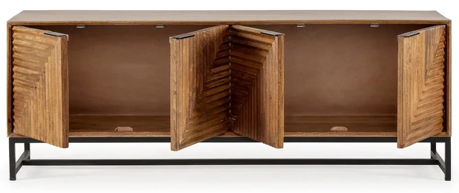 Natúr színű mangófa TV-állvány 160x58 cm Nereida – Marckeric