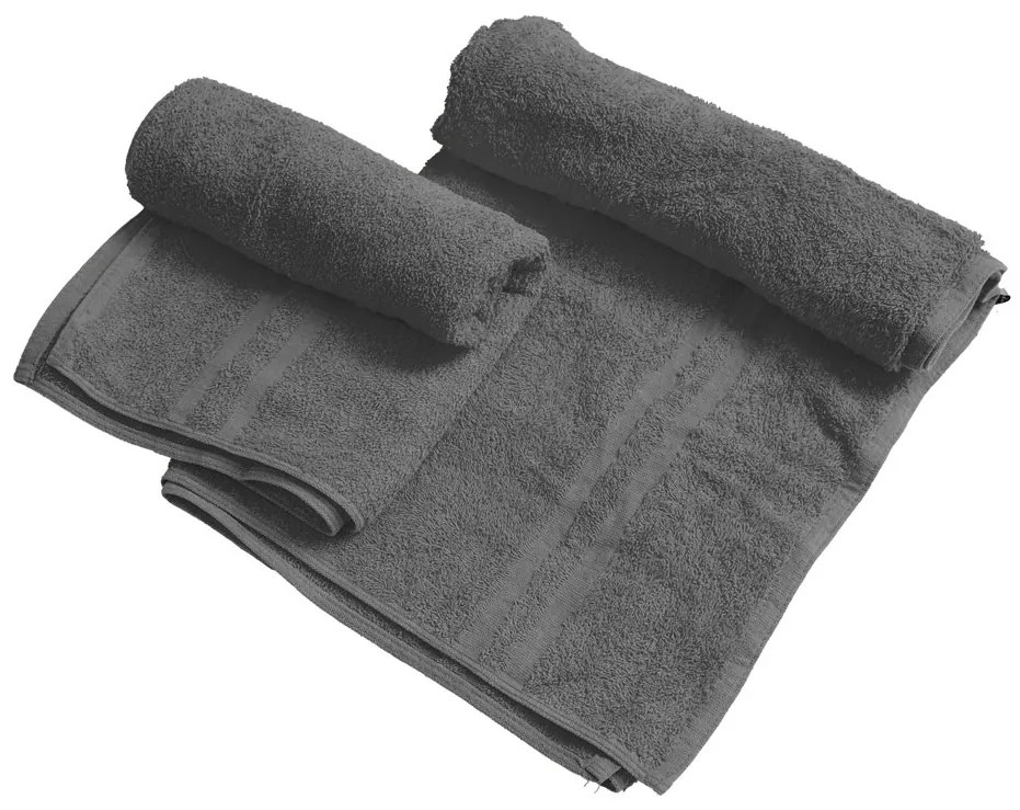DUAL BASIC szürke törölköző 50x100 cm, 100% pamut