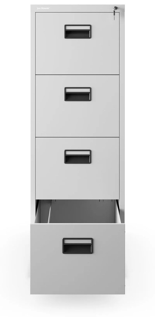 Fém irattartó szekrény, 4 fiókos SARA V4, 460 x 1320 x 620 mm, szürke