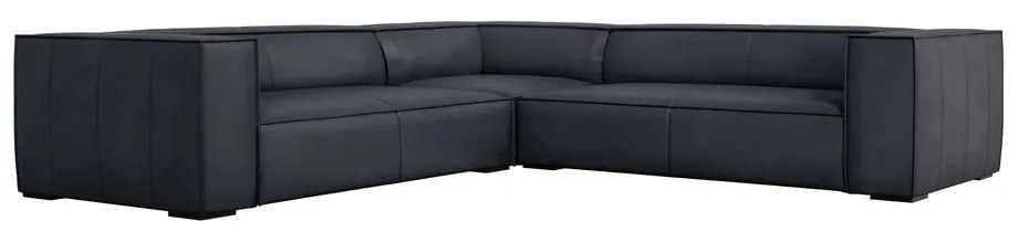 Sötétkék bőr sarokkanapé (variálható) Madame – Windsor &amp; Co Sofas