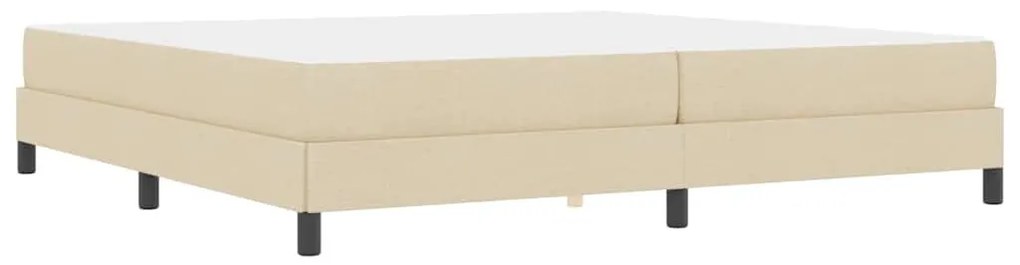 Boxrugós ágy matracmal Krém 200 x 200 cm szövet