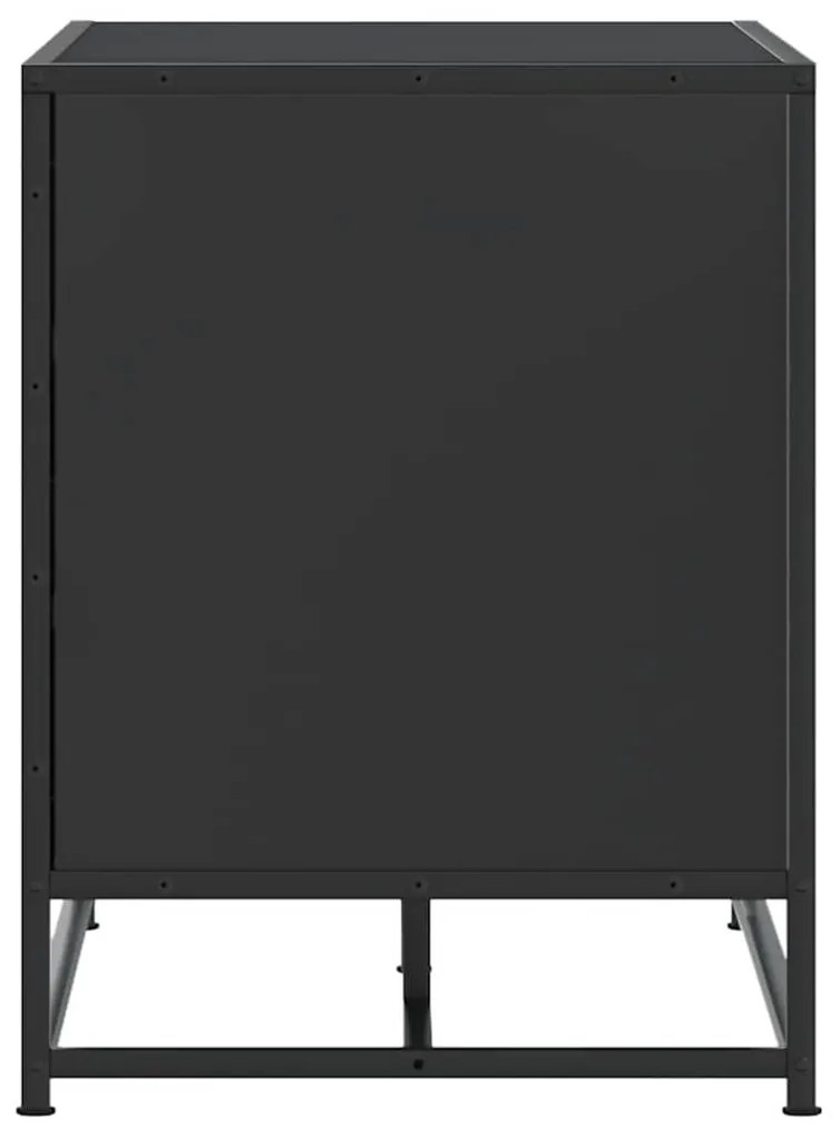 Cipőpad Fekete 100x40x53,5 cm Fából és fémből készült pad