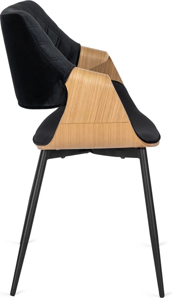 DAKOTA bársony szék fekete / arany tölgy színben