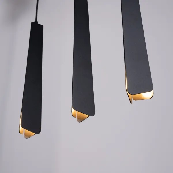 Sollux SL.1402 - Csillár zsinóron PRYSM 3xG9/8W/230V fekete