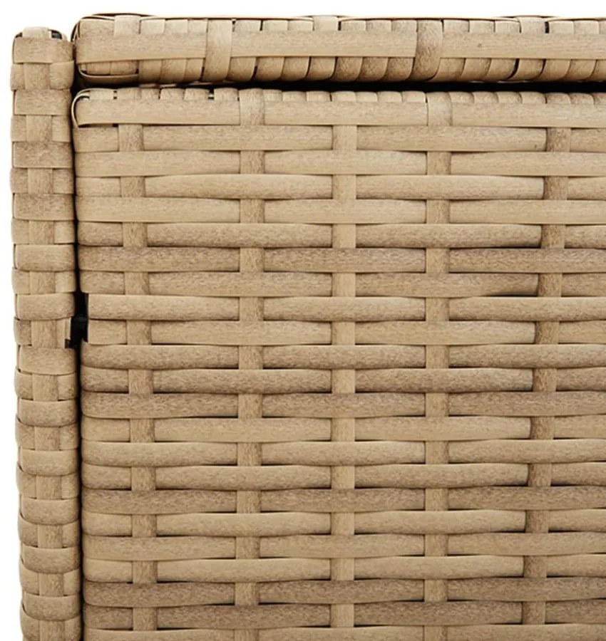 vegyes bézs polyrattan kerti tárolóláda kerekekkel 283 L